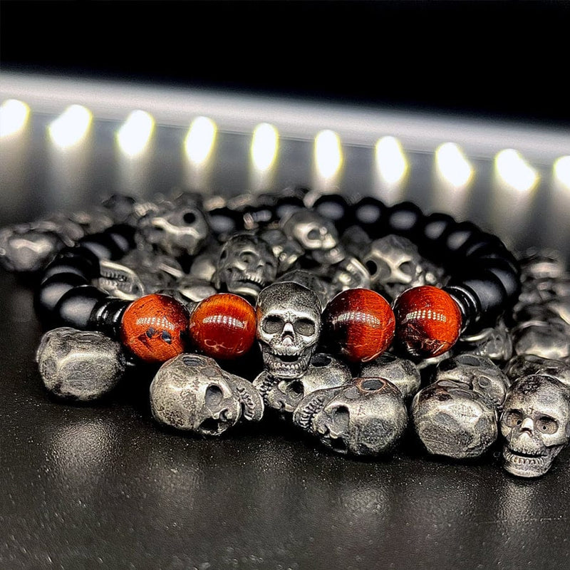 Megadeth inspired bracelet symphony of destruction metal get strung skull beaded bracelet