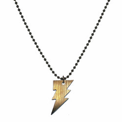 DRUM CYMBAL BALL & CHAIN NECKLACE - LIGHTNING BOLT