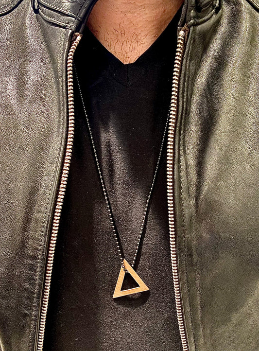 DRUM CYMBAL BALL & CHAIN NECKLACE - TRIANGLE