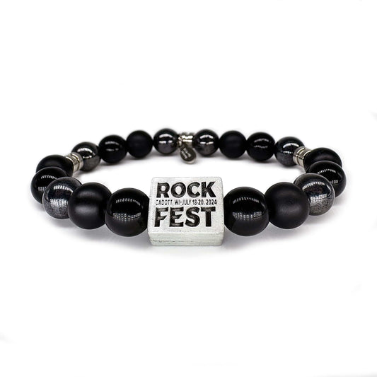 Official festival bracelet of Rock Fest 2024 Cadott, WI The Rocker Bracelet Guitar String Strung Official Get Strung