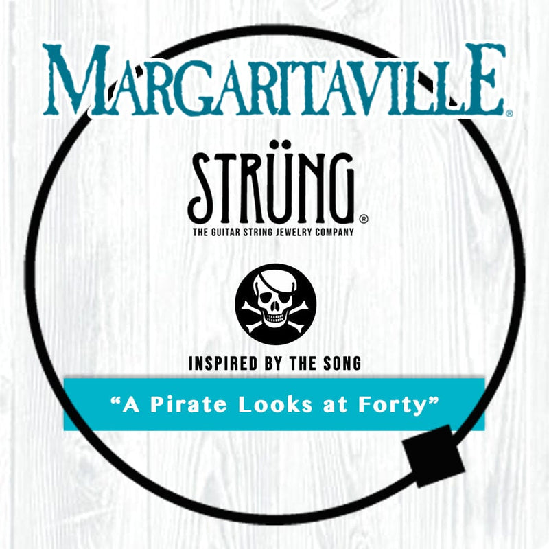 Margaritaville, Jimmy Buffett Bracelet, Parrot Head Bracelet, Guitar String Jewelry, Get Strung, Strung Official, Strung, Fins, Fins Up, Fins to the Left, Fins to the Right, A Pirate Looks at Forty Bracelet