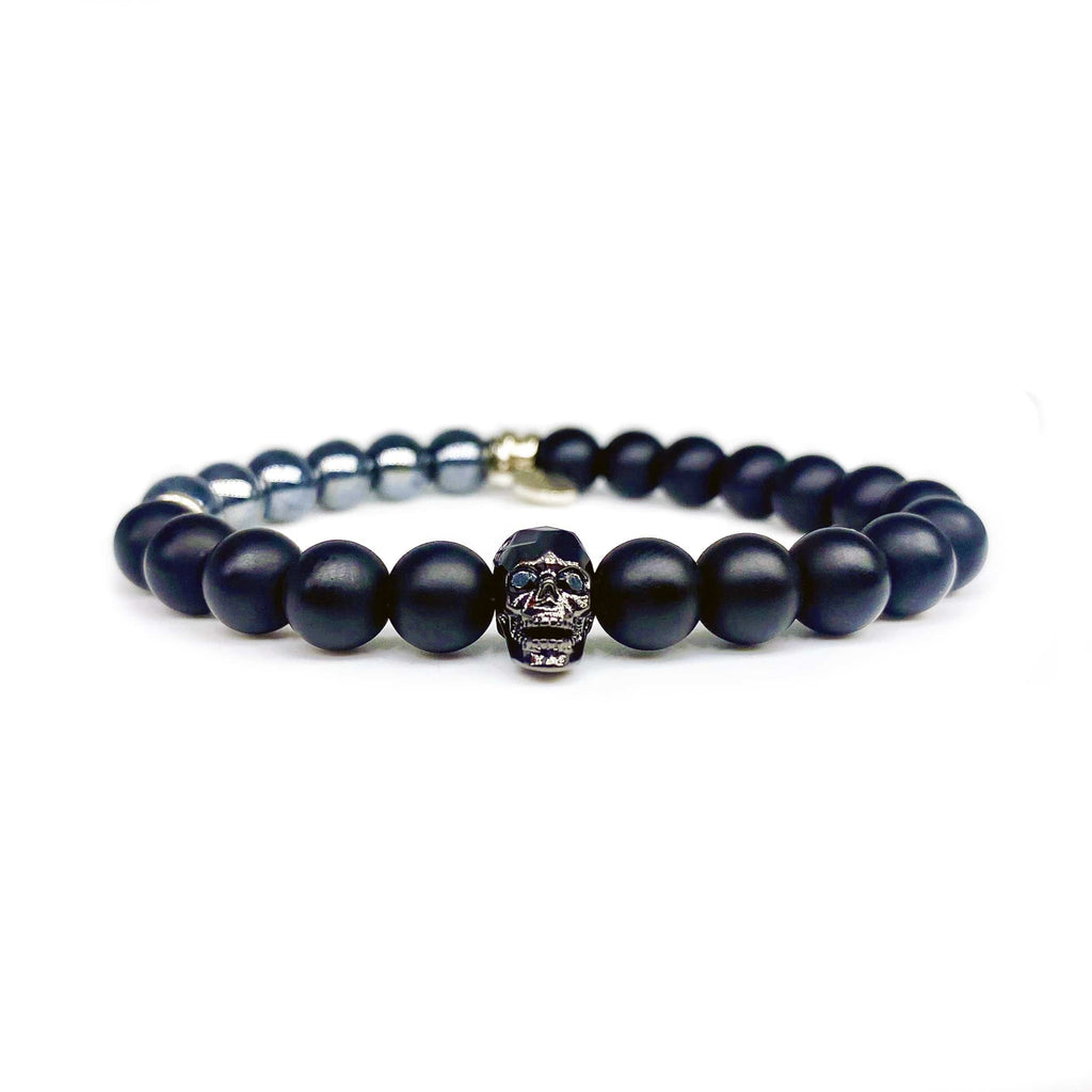 Personalized School Spirit Black Onyx Bracelet