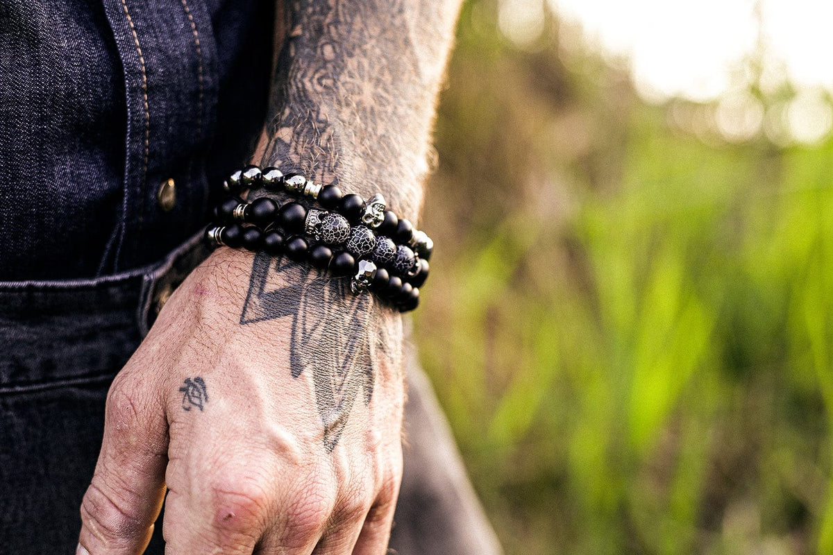 Strung the Guitar String Jewelry Company Guitar String Bracelet The Immortal Inspired by the song Fade to Black Metallica, Gift For Musician, Gift for Guitarist, Gift for Music Lover black skull bracelet