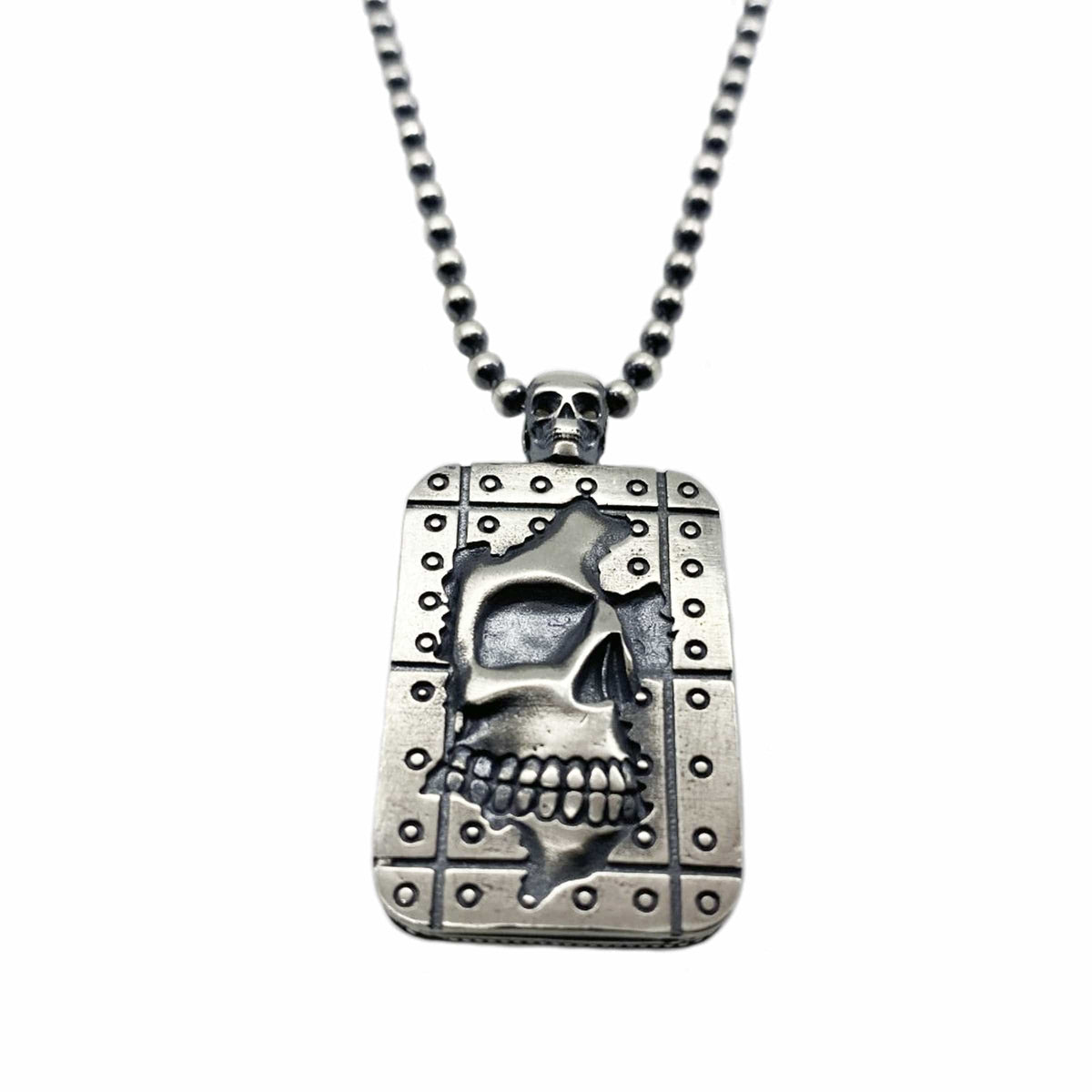 Strung Guitar String Jewelry Sterling Silver Rock Hand Break Through Skull Necklace