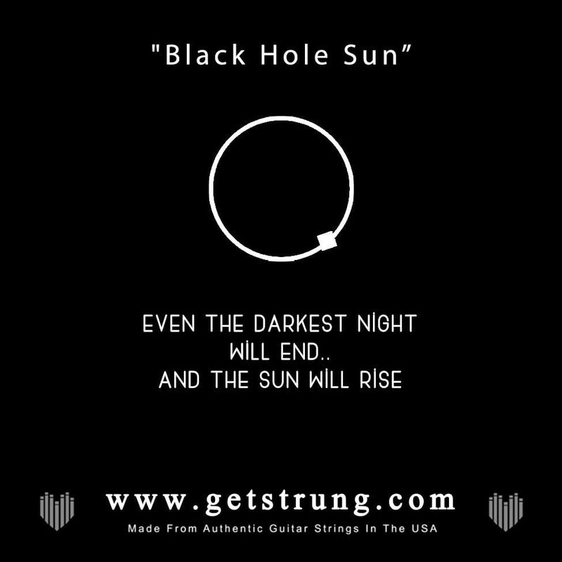 Strung the Guitar String Jewelry Company Guitar String Bracelet The Eternal Inspired by the song Black Hole Sun, Sound Garden, Gift For Musician, Gift for Guitarist, Gift for Music Lover, Black Onyx Beads, Rock Bracelet