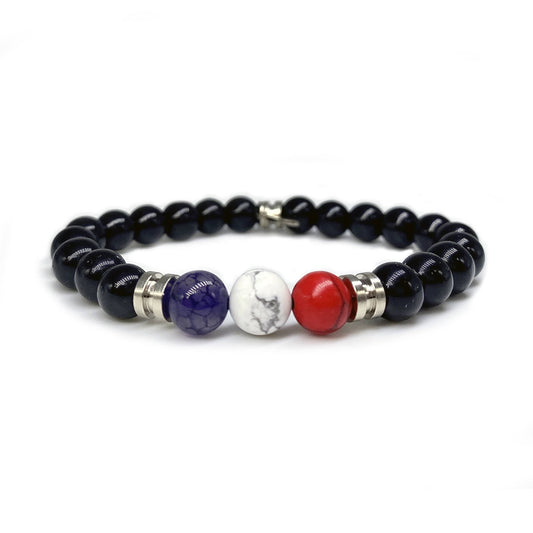 TRUMP BRACELET, BRACELET OF AMERICA, STAR-SPANGLE BANNER BRACELET, ROCK AND ROLL, STRUNG, GETSTRUNG, BORN IN THE USA, USA BRACELET, USA, AMERICA BRACELET