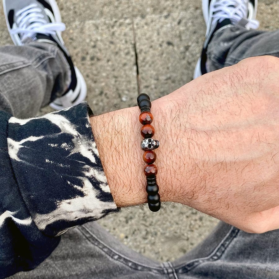 Megadeth inspired bracelet symphony of destruction metal get strung skull beaded bracelet